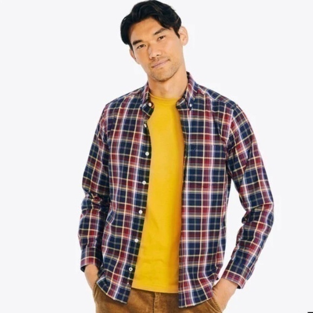 Nautica Men’s Plaid Button Up Shirt
